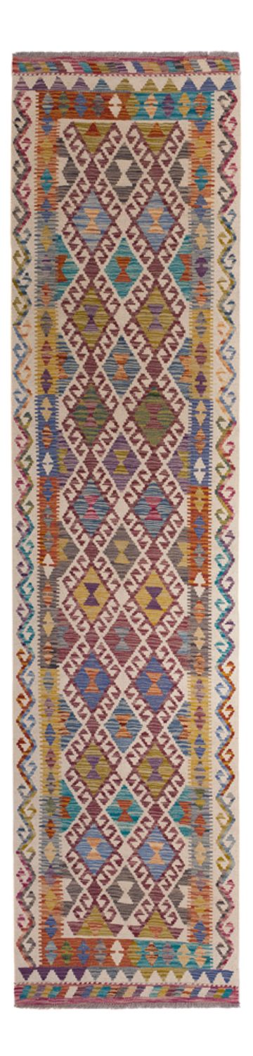 Tapis de couloir Tapis Kelim - Splash - 301 x 79 cm - multicolore