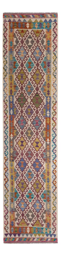 Tapis de couloir Tapis Kelim - Splash - 301 x 79 cm - multicolore