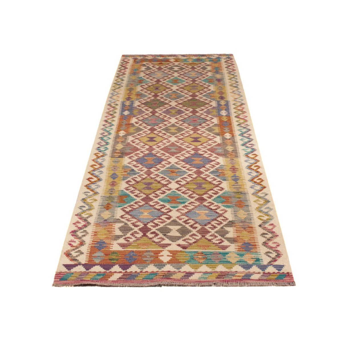 Tapis de couloir Tapis Kelim - Splash - 301 x 79 cm - multicolore