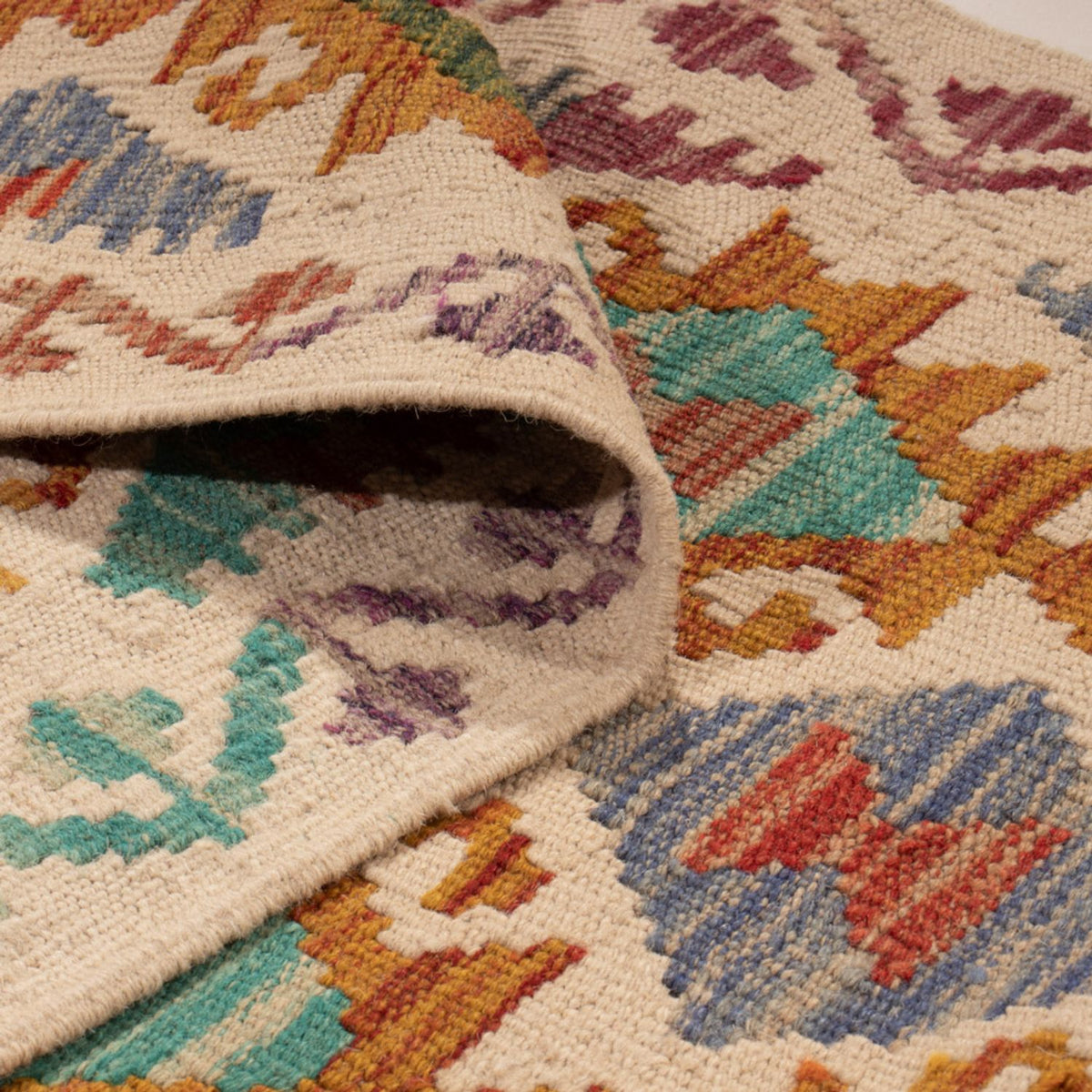 Tapis de couloir Tapis Kelim - Splash - 301 x 81 cm - multicolore