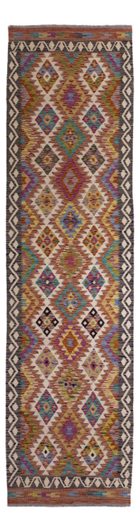 Tapis de couloir Tapis Kelim - Splash - 295 x 85 cm - multicolore