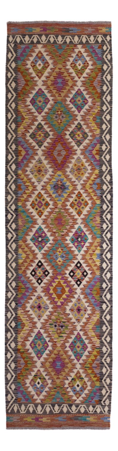 Tapis de couloir Tapis Kelim - Splash - 295 x 85 cm - multicolore