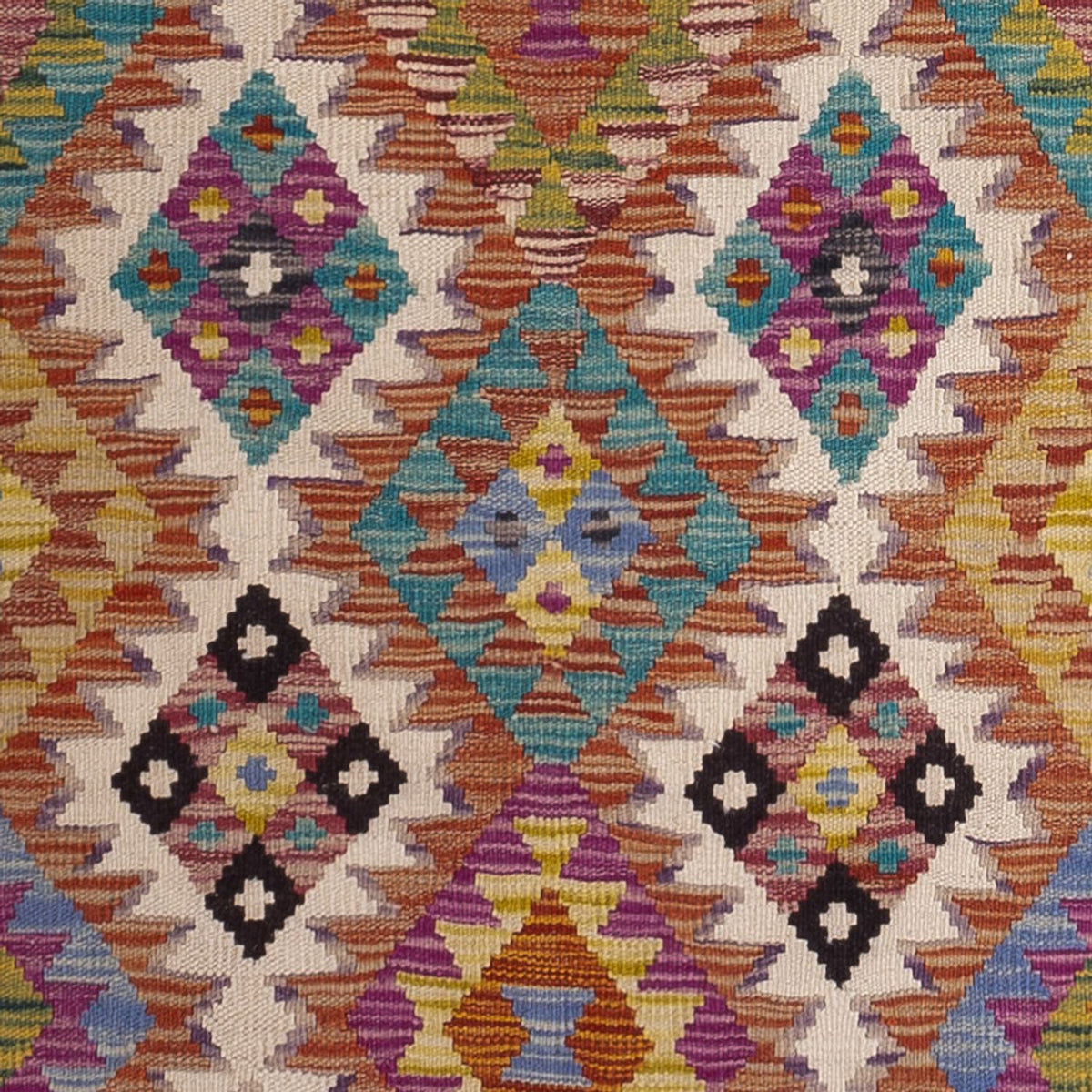 Tapis de couloir Tapis Kelim - Splash - 295 x 85 cm - multicolore