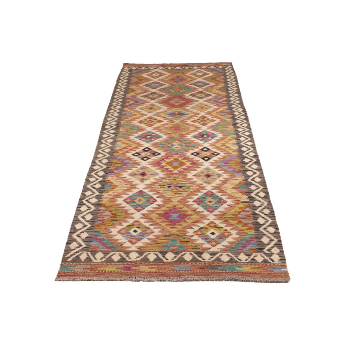 Tapis de couloir Tapis Kelim - Splash - 295 x 85 cm - multicolore