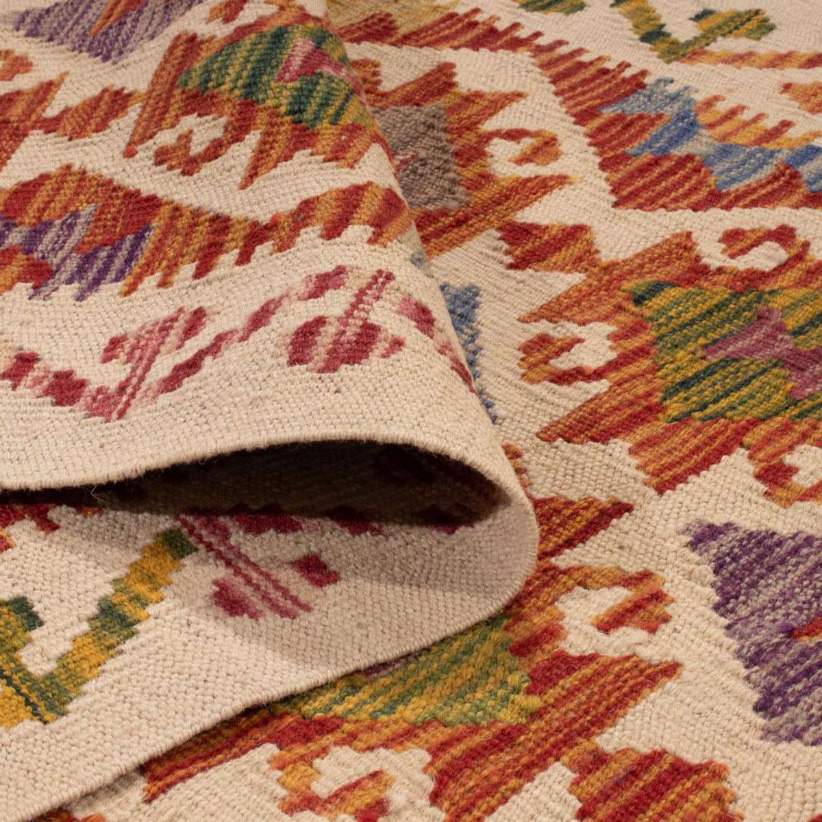 Tapis de couloir Tapis Kelim - Splash - 269 x 84 cm - multicolore