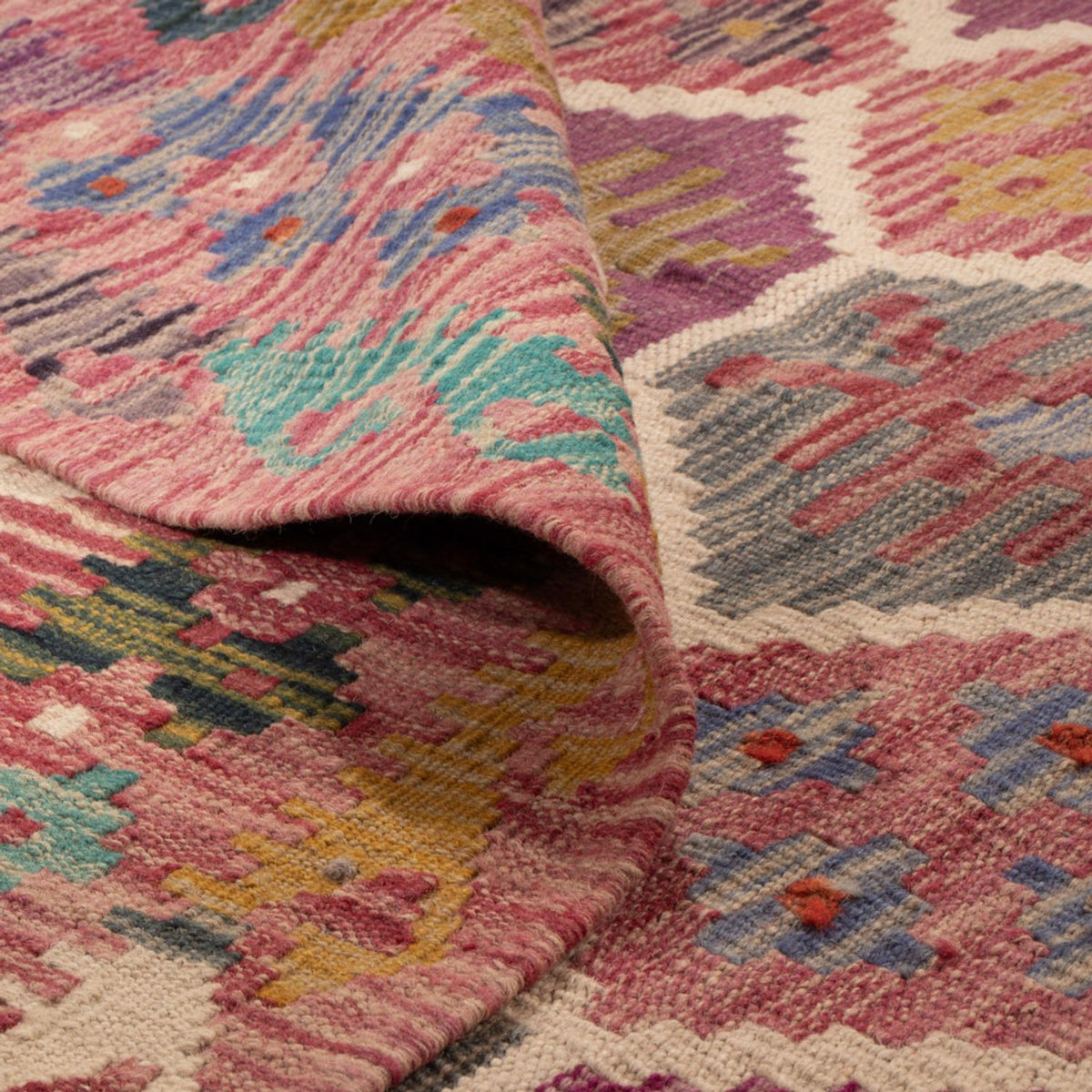 Tapis Kelim - Splash - 254 x 177 cm - multicolore