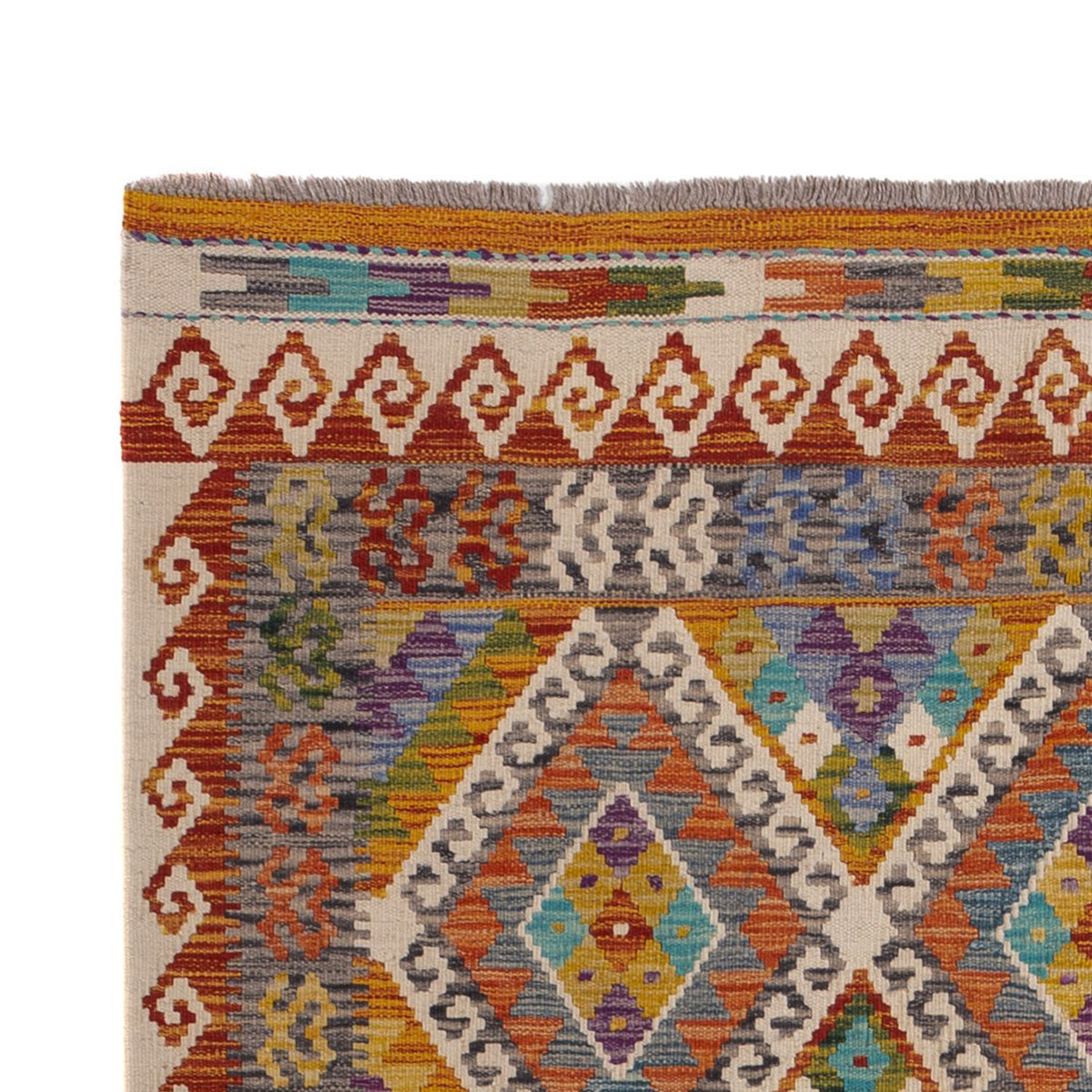 Tapis Kelim - Splash - 246 x 153 cm - multicolore