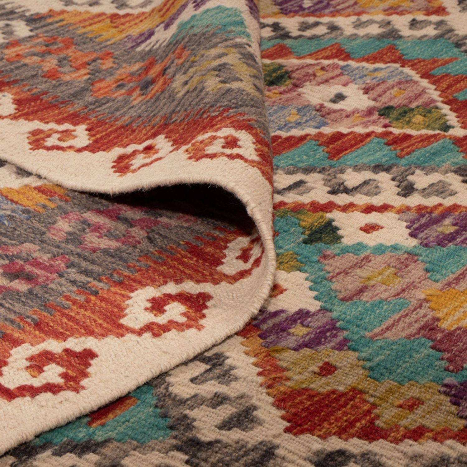 Tapis Kelim - Splash - 246 x 153 cm - multicolore
