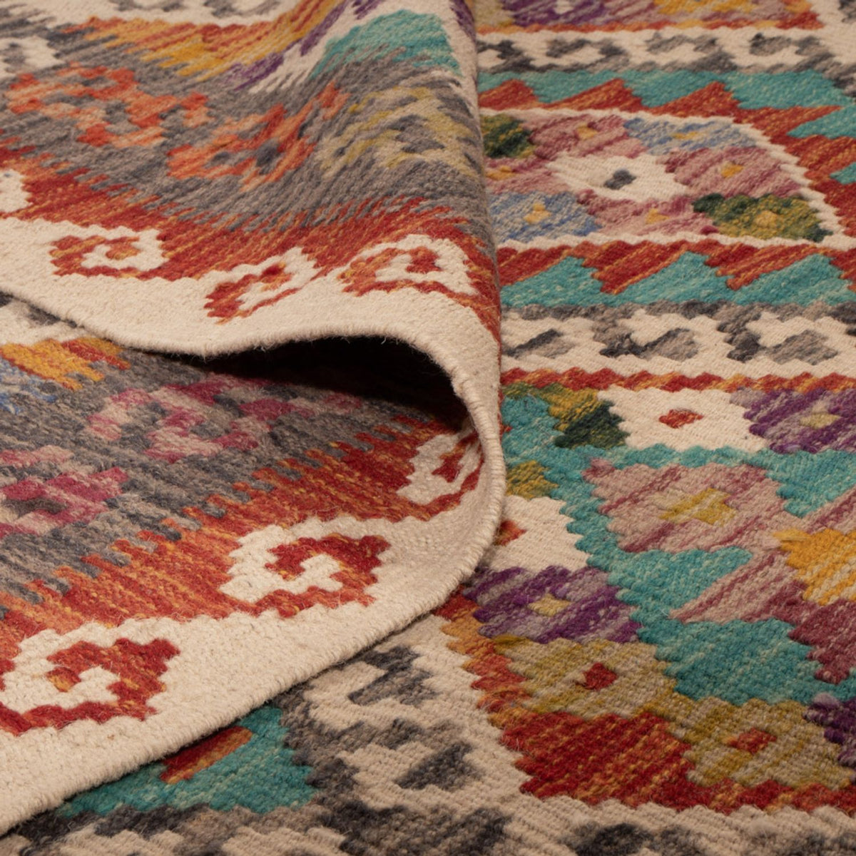 Tapis Kelim - Splash - 246 x 153 cm - multicolore