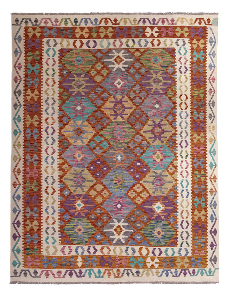 Tapis Kelim - Splash - 247 x 195 cm - multicolore