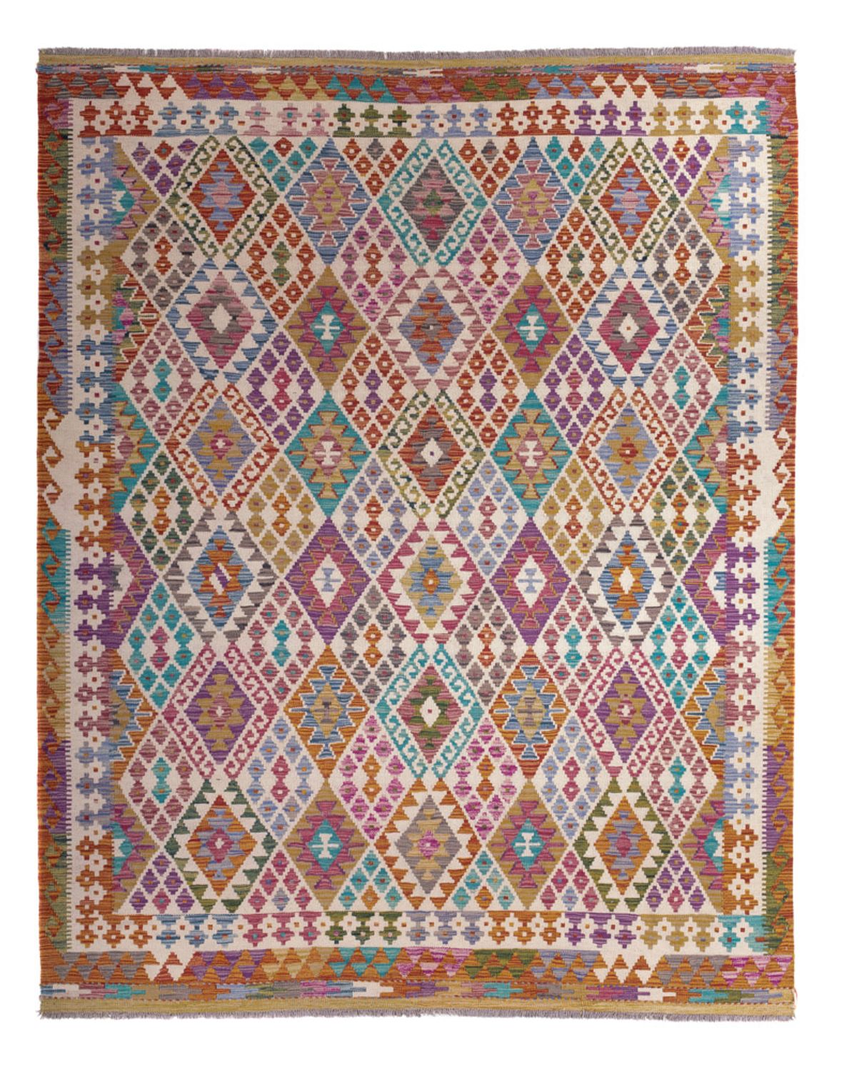 Tapis Kelim - Splash - 246 x 204 cm - multicolore