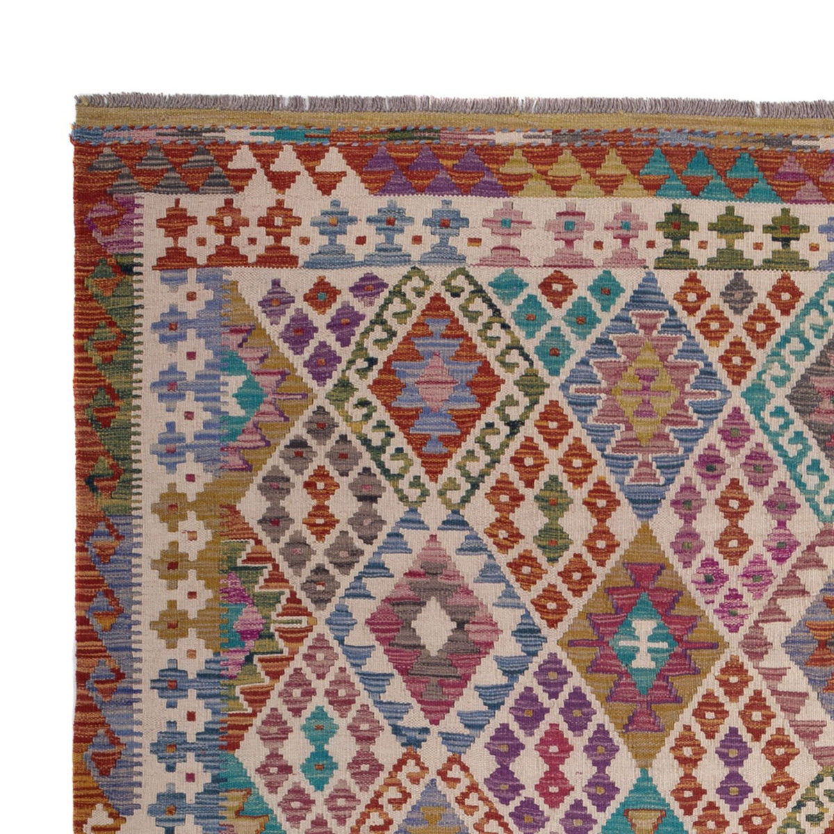 Tapis Kelim - Splash - 246 x 204 cm - multicolore