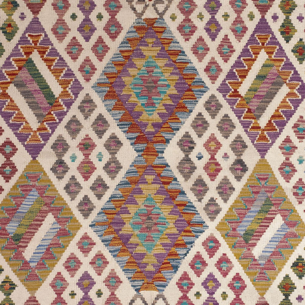 Tapis Kelim - Splash - 243 x 201 cm - multicolore