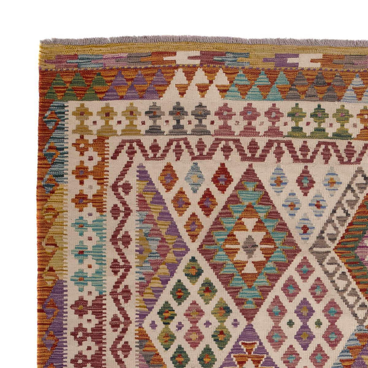 Tapis Kelim - Splash - 243 x 201 cm - multicolore