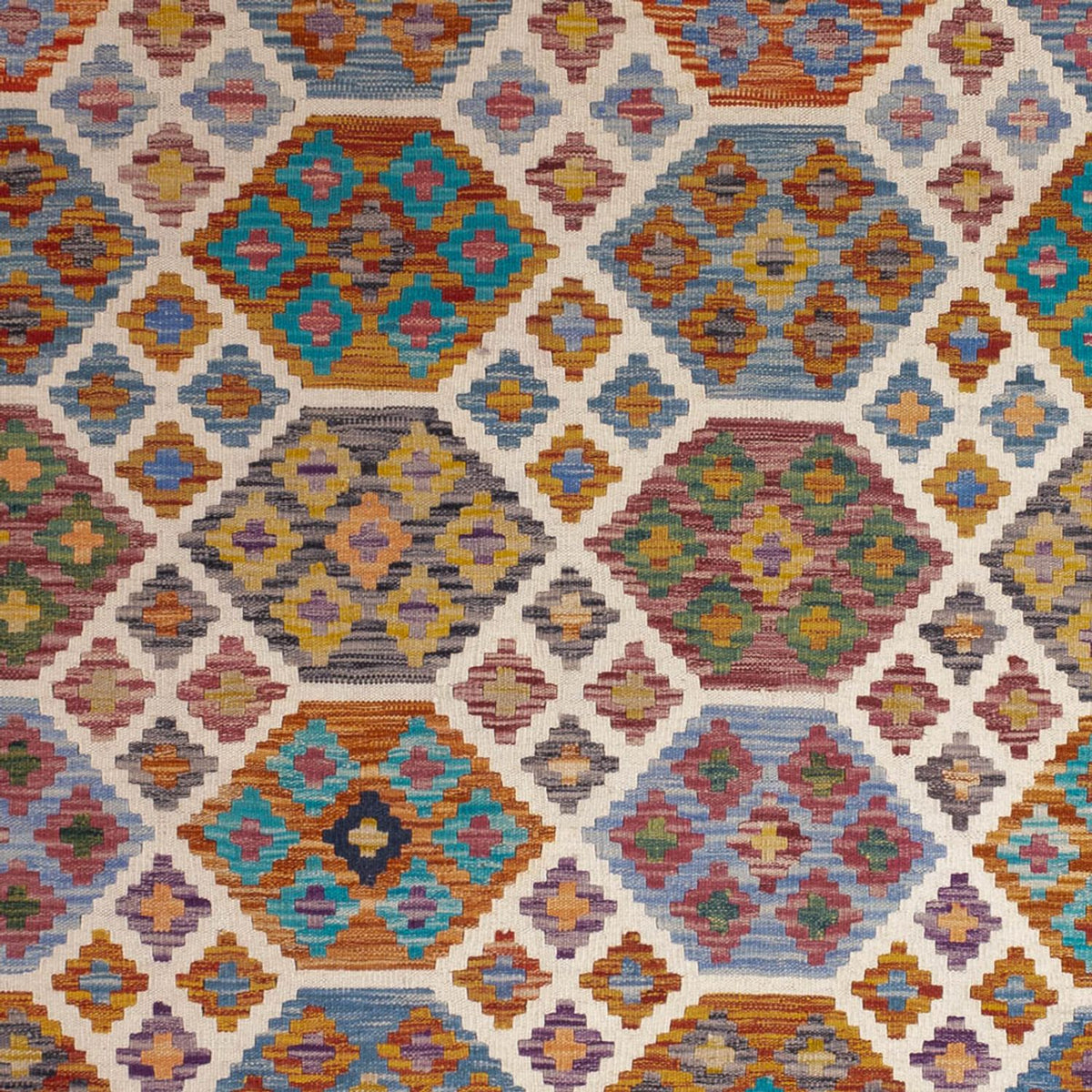 Tapis Kelim - Splash - 255 x 205 cm - multicolore