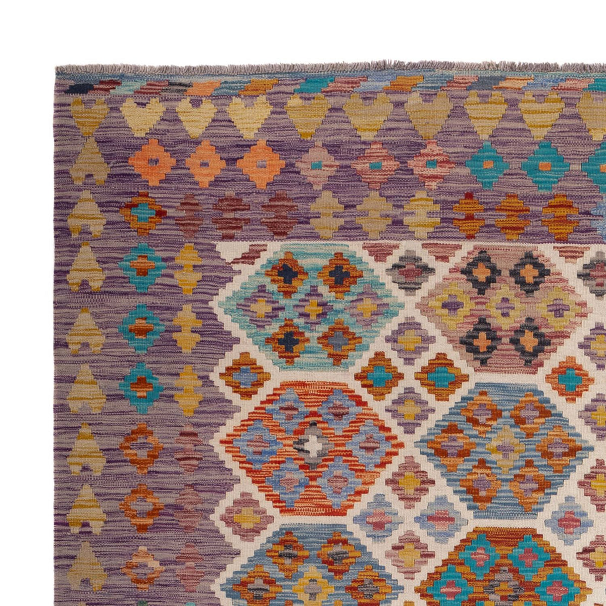 Tapis Kelim - Splash - 255 x 205 cm - multicolore