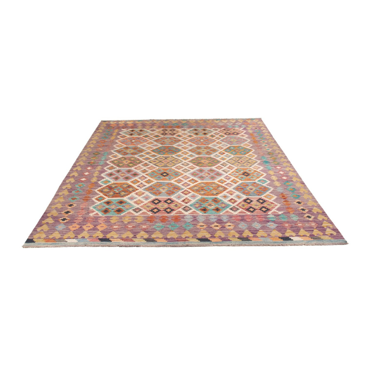 Tapis Kelim - Splash - 255 x 205 cm - multicolore