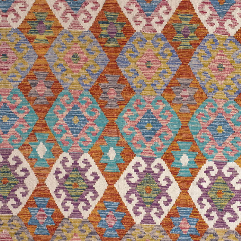 Tapis Kelim - Splash - 256 x 198 cm - multicolore