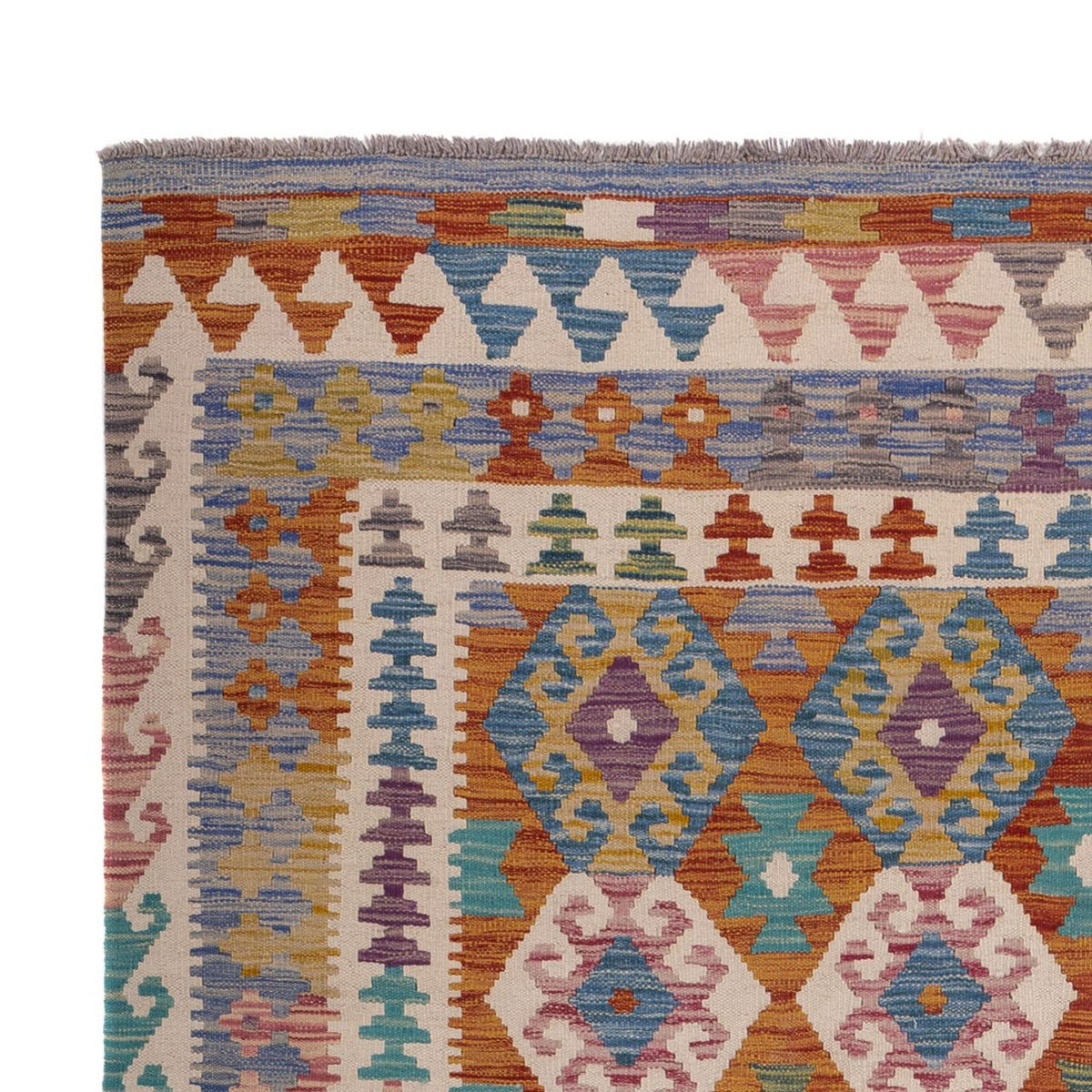 Tapis Kelim - Splash - 256 x 198 cm - multicolore