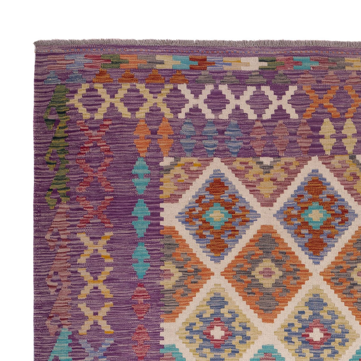 Tapis Kelim - Splash - 246 x 206 cm - multicolore