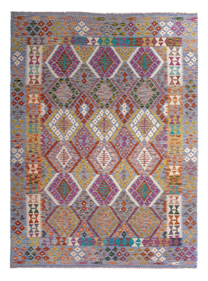 Tapis Kelim - Splash - 250 x 191 cm - multicolore