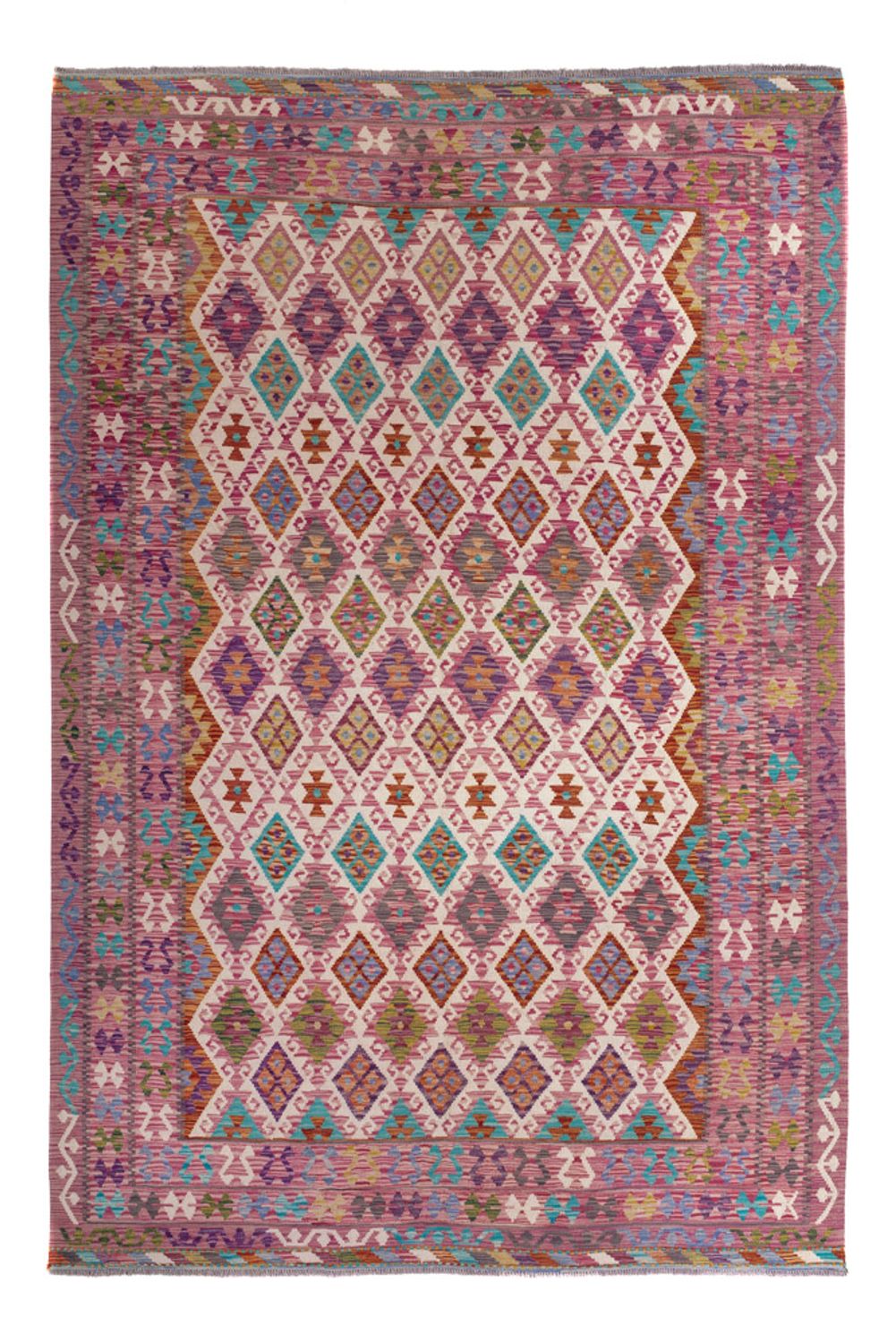 Tapis Kelim - Splash - 308 x 215 cm - multicolore
