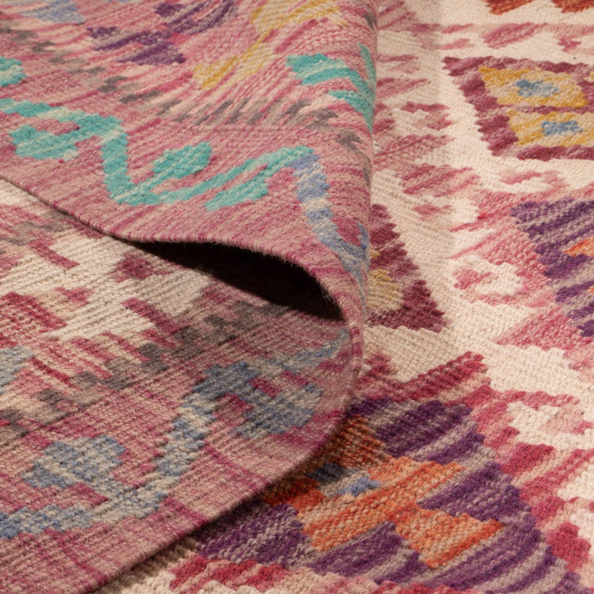 Tapis Kelim - Splash - 308 x 215 cm - multicolore