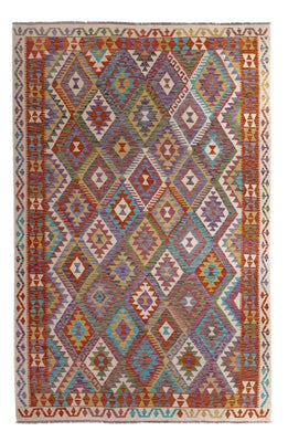 Tapis Kelim - Splash - 299 x 200 cm - multicolore