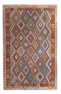 Tapis Kelim - Splash - 299 x 200 cm - multicolore