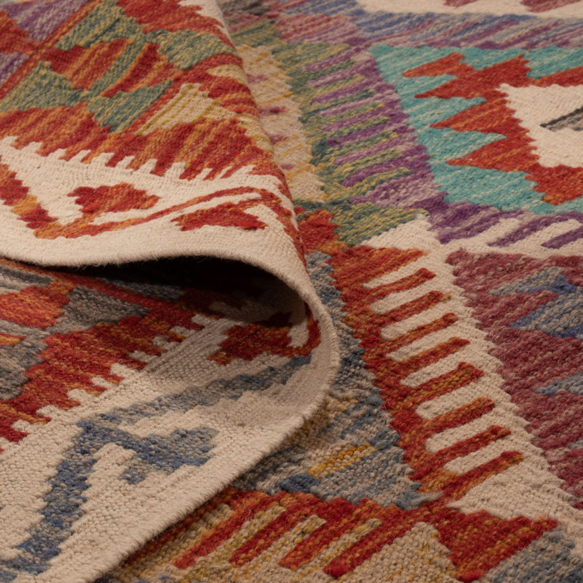 Tapis Kelim - Splash - 299 x 200 cm - multicolore