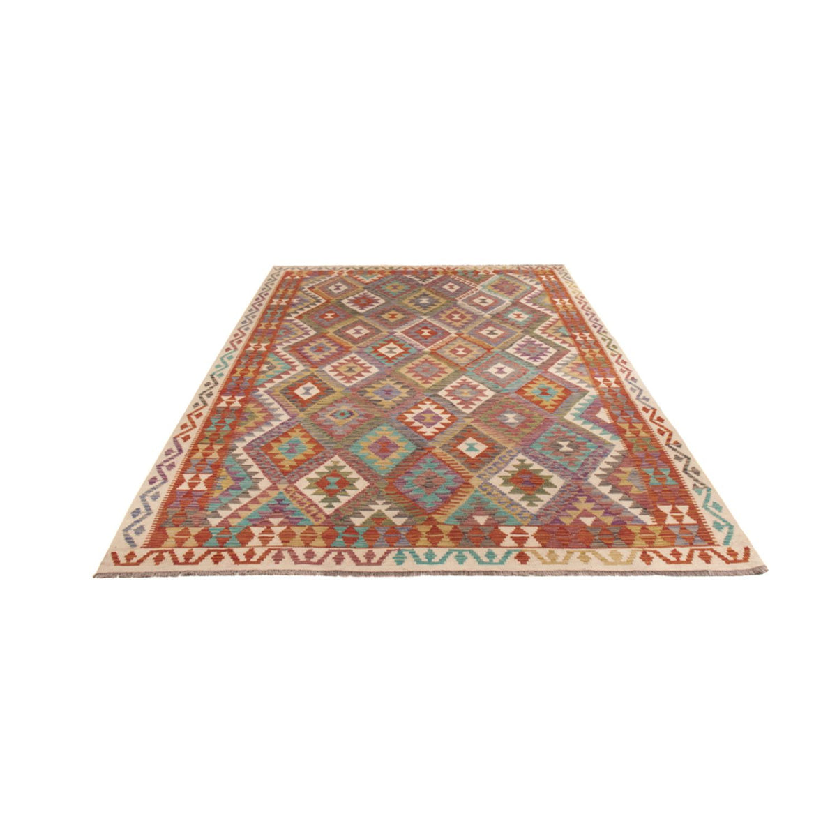 Tapis Kelim - Splash - 299 x 200 cm - multicolore