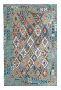 Tapis Kelim - Splash - 297 x 204 cm - multicolore