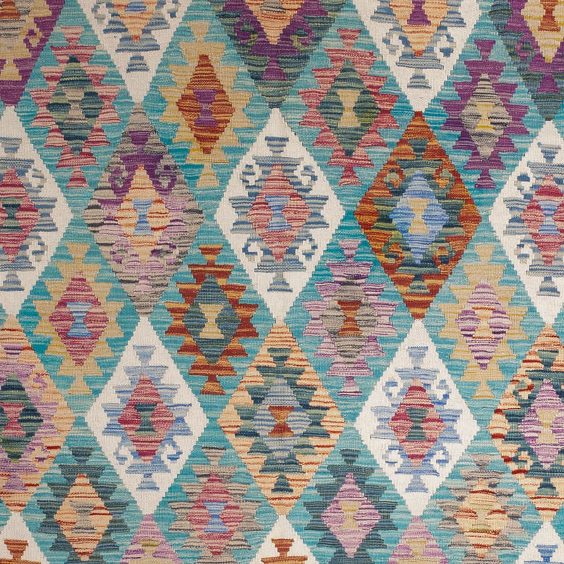 Tapis Kelim - Splash - 297 x 204 cm - multicolore