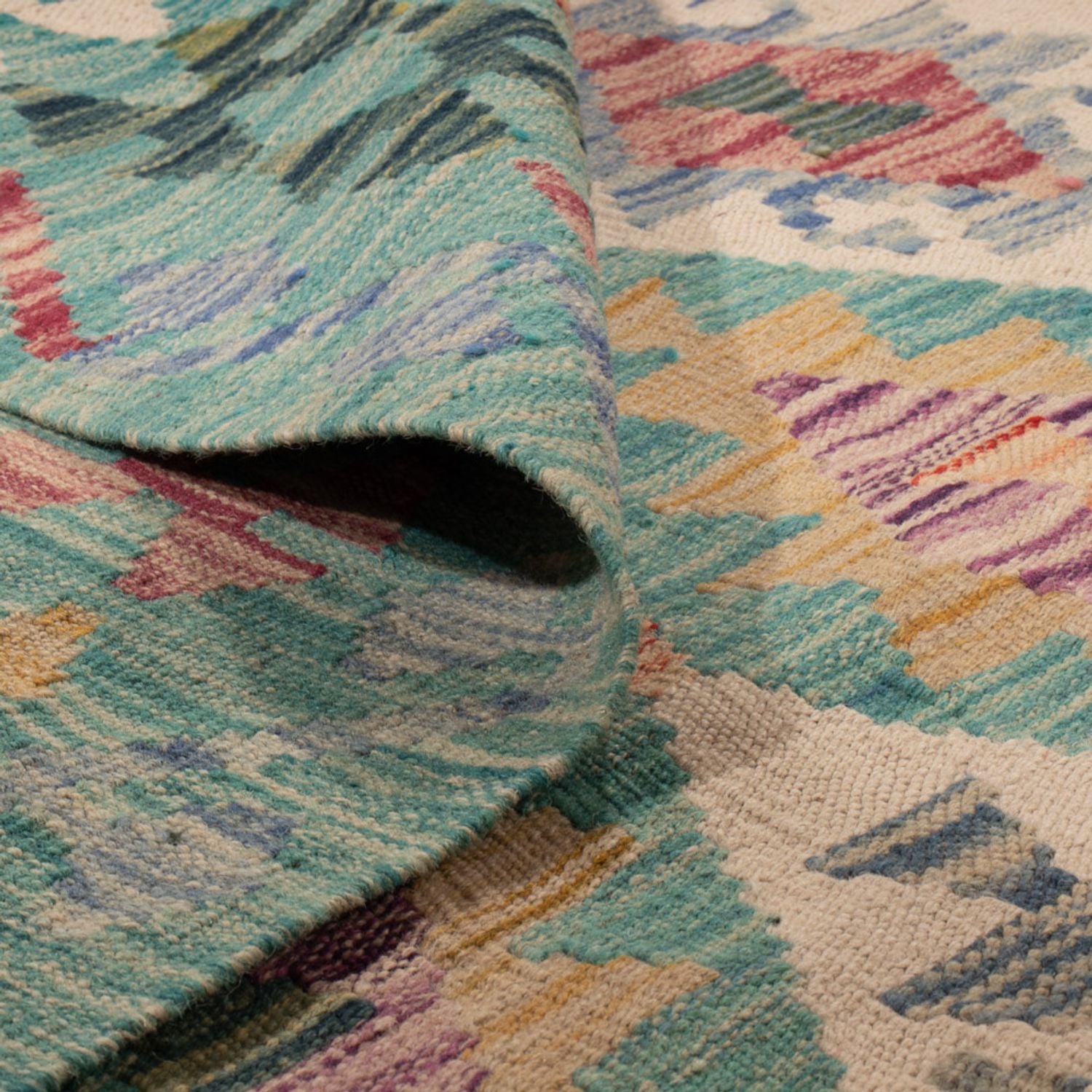 Tapis Kelim - Splash - 297 x 204 cm - multicolore