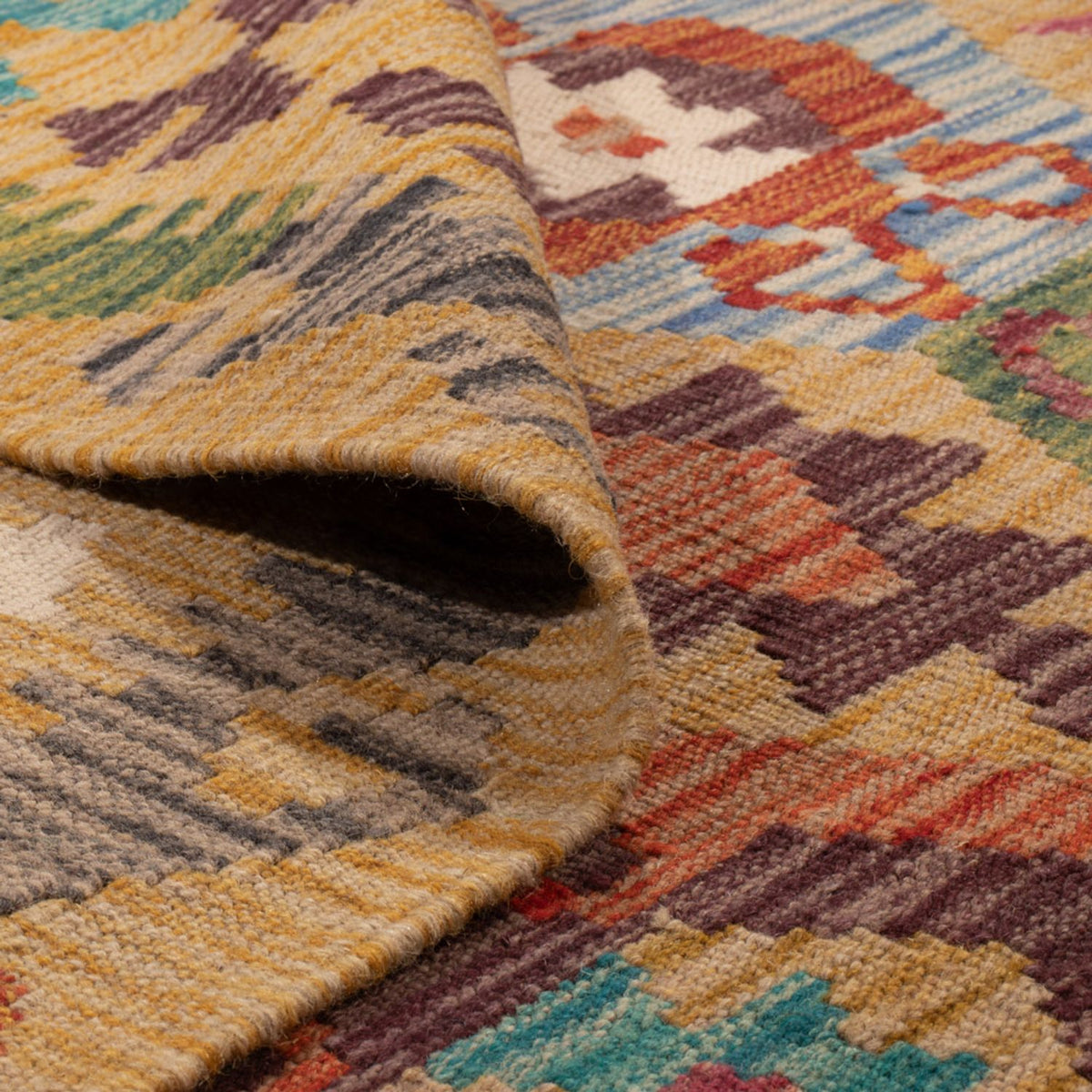 Tapis Kelim - Splash - 306 x 208 cm - multicolore