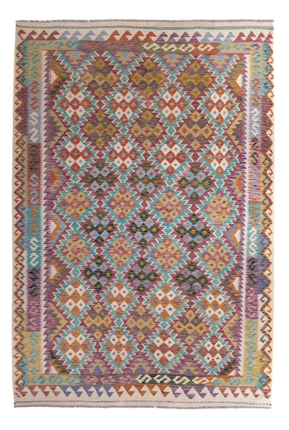 Tapis Kelim - Splash - 285 x 195 cm - multicolore