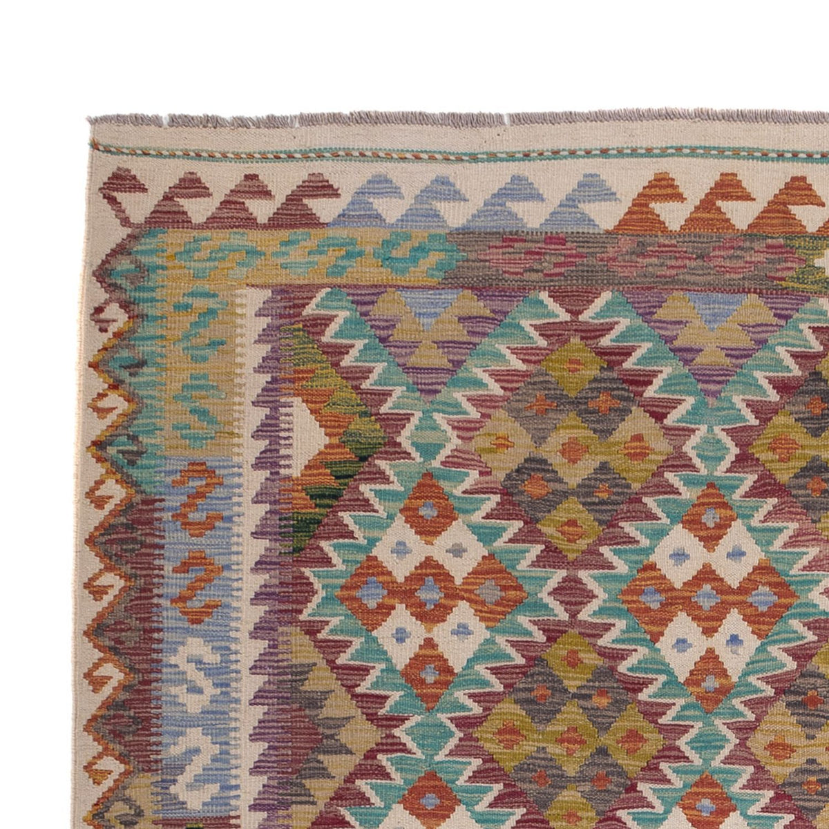 Tapis Kelim - Splash - 285 x 195 cm - multicolore