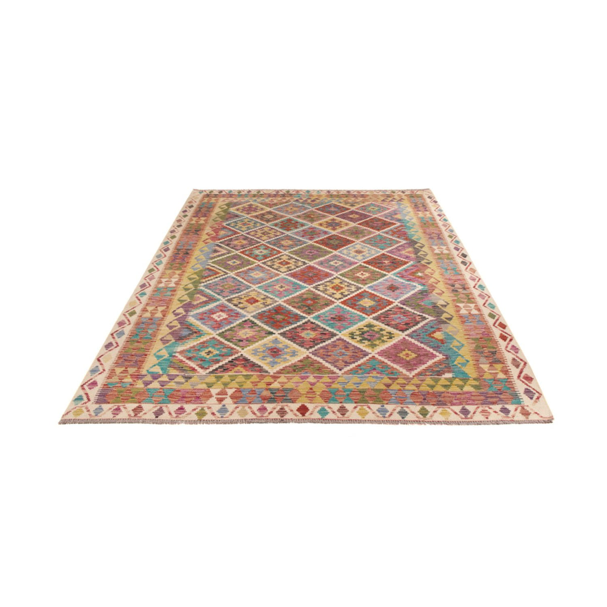 Tapis Kelim - Splash - 285 x 206 cm - multicolore