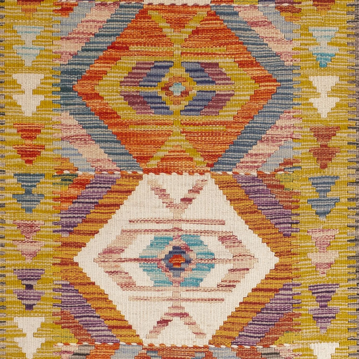 Tapis de couloir Tapis Kelim - Splash - 192 x 101 cm - multicolore
