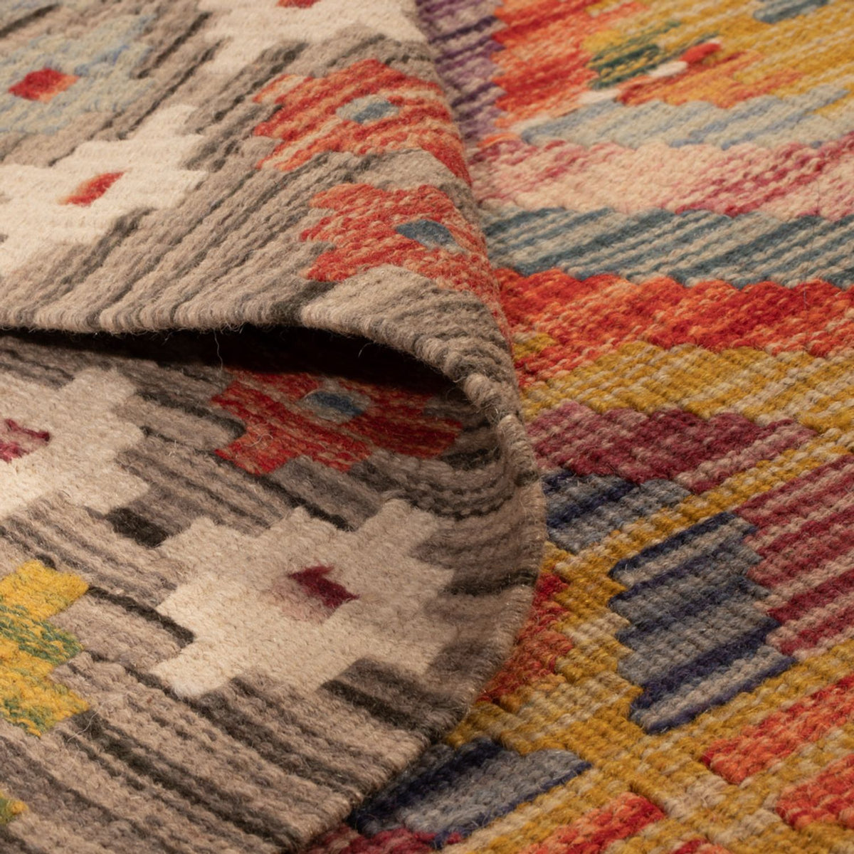 Tapis de couloir Tapis Kelim - Splash - 192 x 101 cm - multicolore