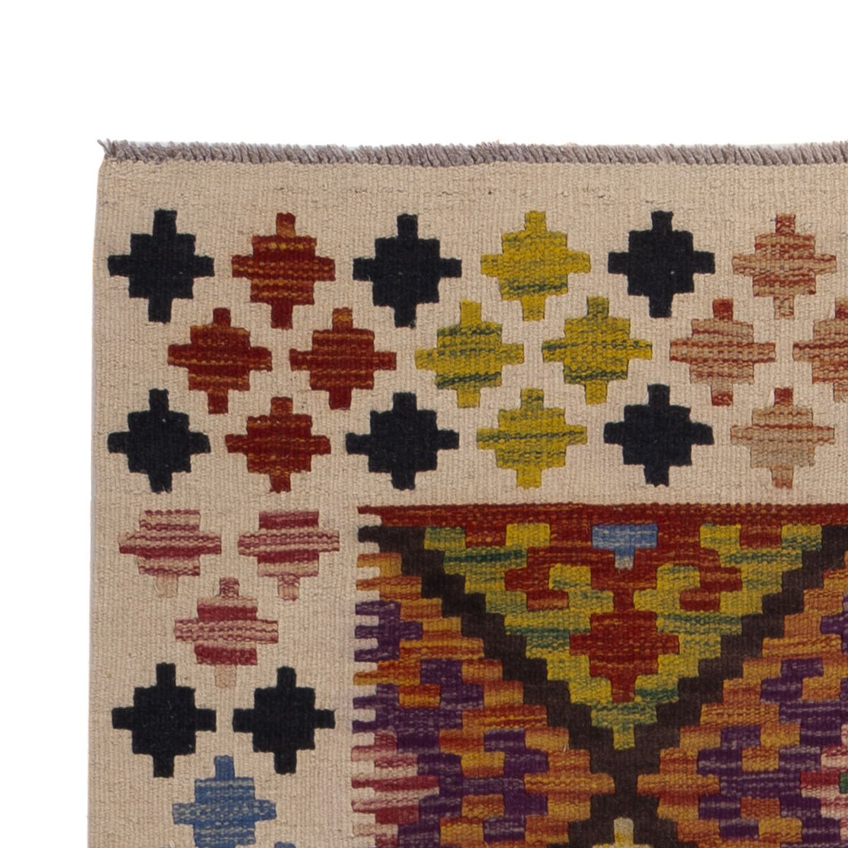 Tapis de couloir Tapis Kelim - Splash - 199 x 101 cm - multicolore