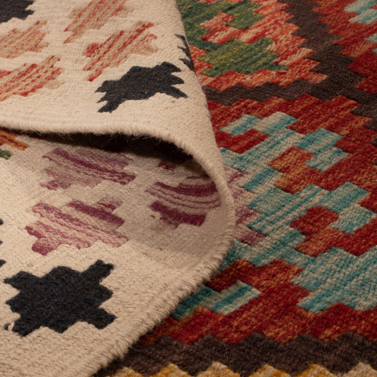 Tapis de couloir Tapis Kelim - Splash - 199 x 101 cm - multicolore