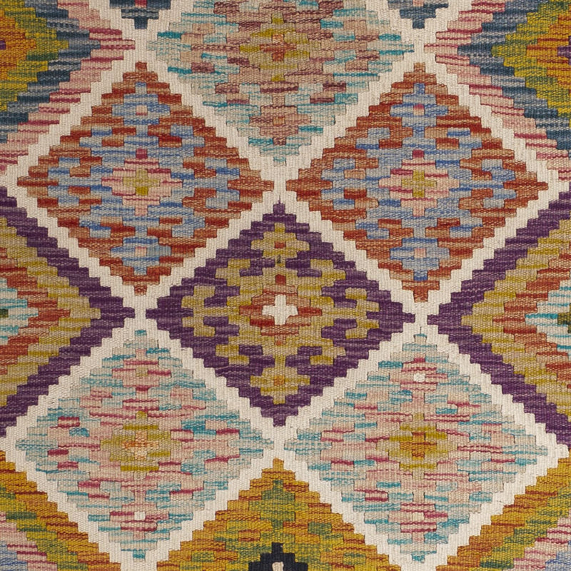 Tapis de couloir Tapis Kelim - Splash - 195 x 95 cm - multicolore