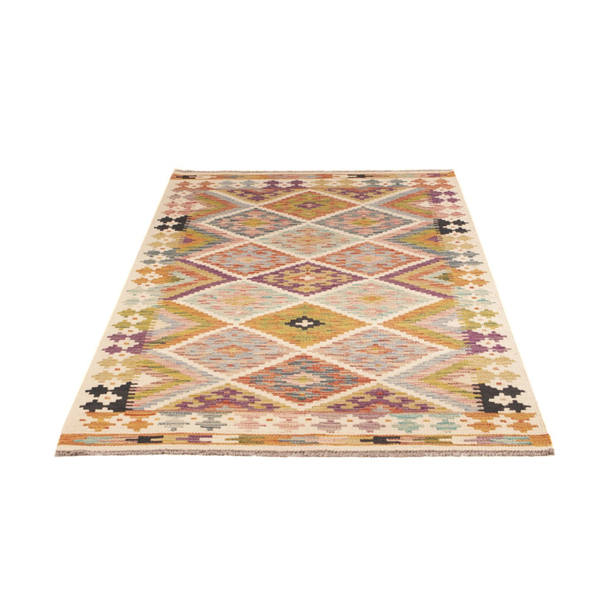 Tapis de couloir Tapis Kelim - Splash - 195 x 95 cm - multicolore
