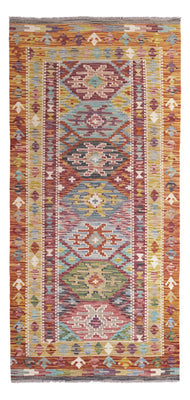 Tapis de couloir Tapis Kelim - Splash - 201 x 94 cm - multicolore