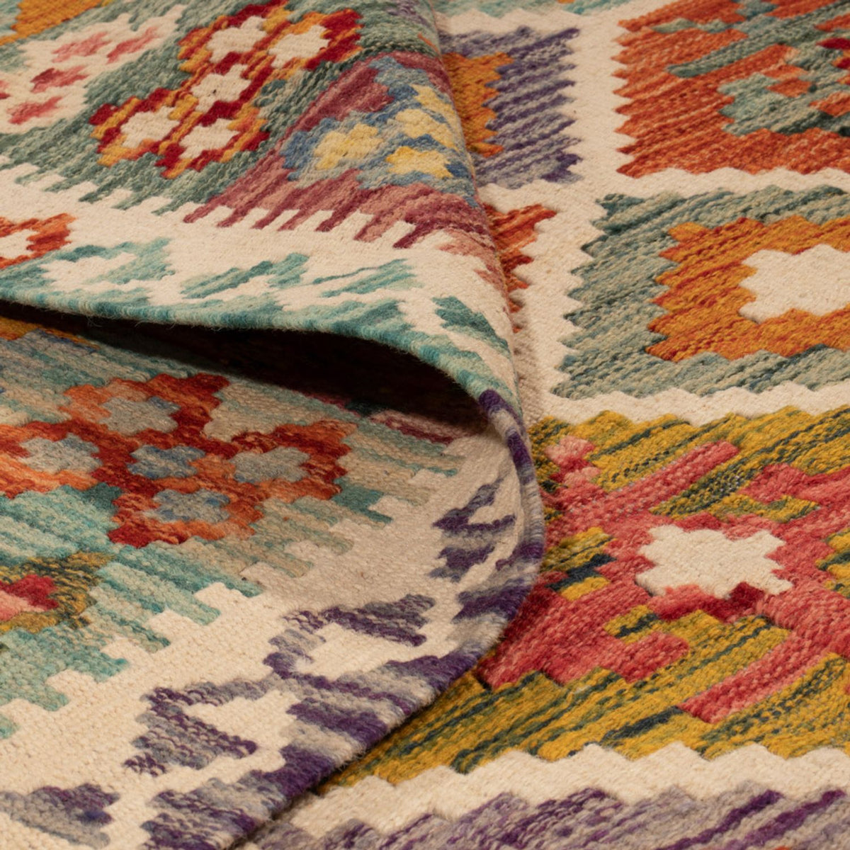 Tapis Kelim - Splash - 238 x 178 cm - multicolore