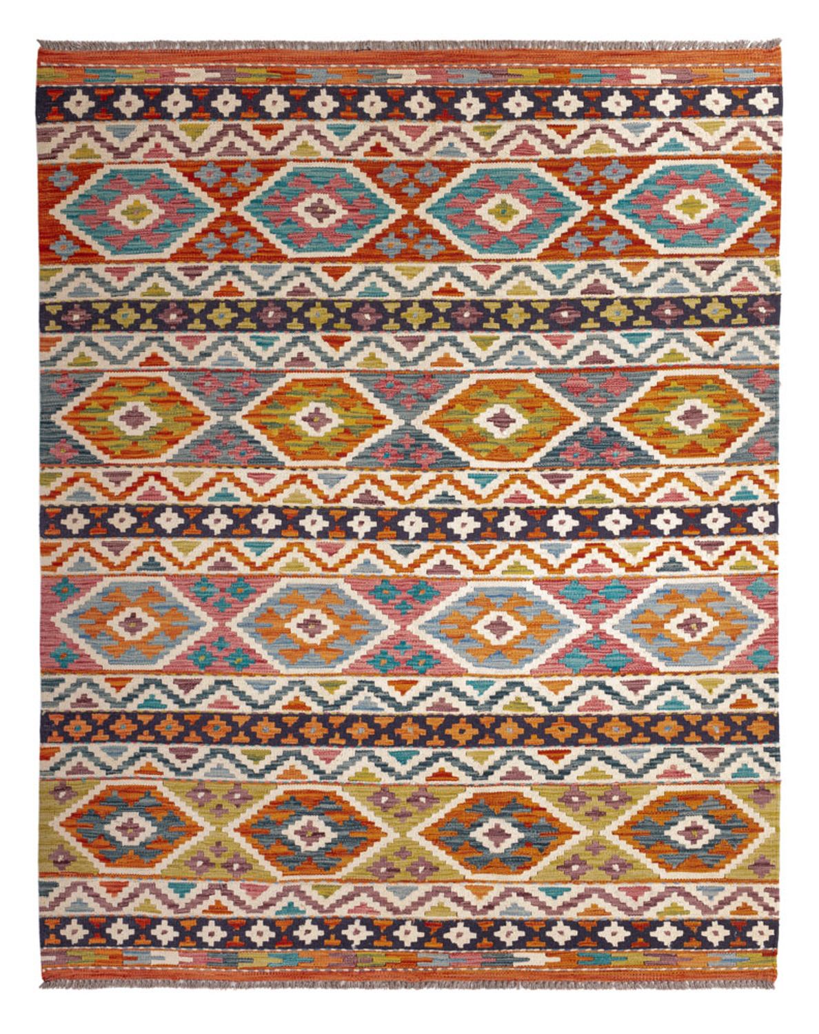 Tapis Kelim - Splash - 197 x 154 cm - multicolore