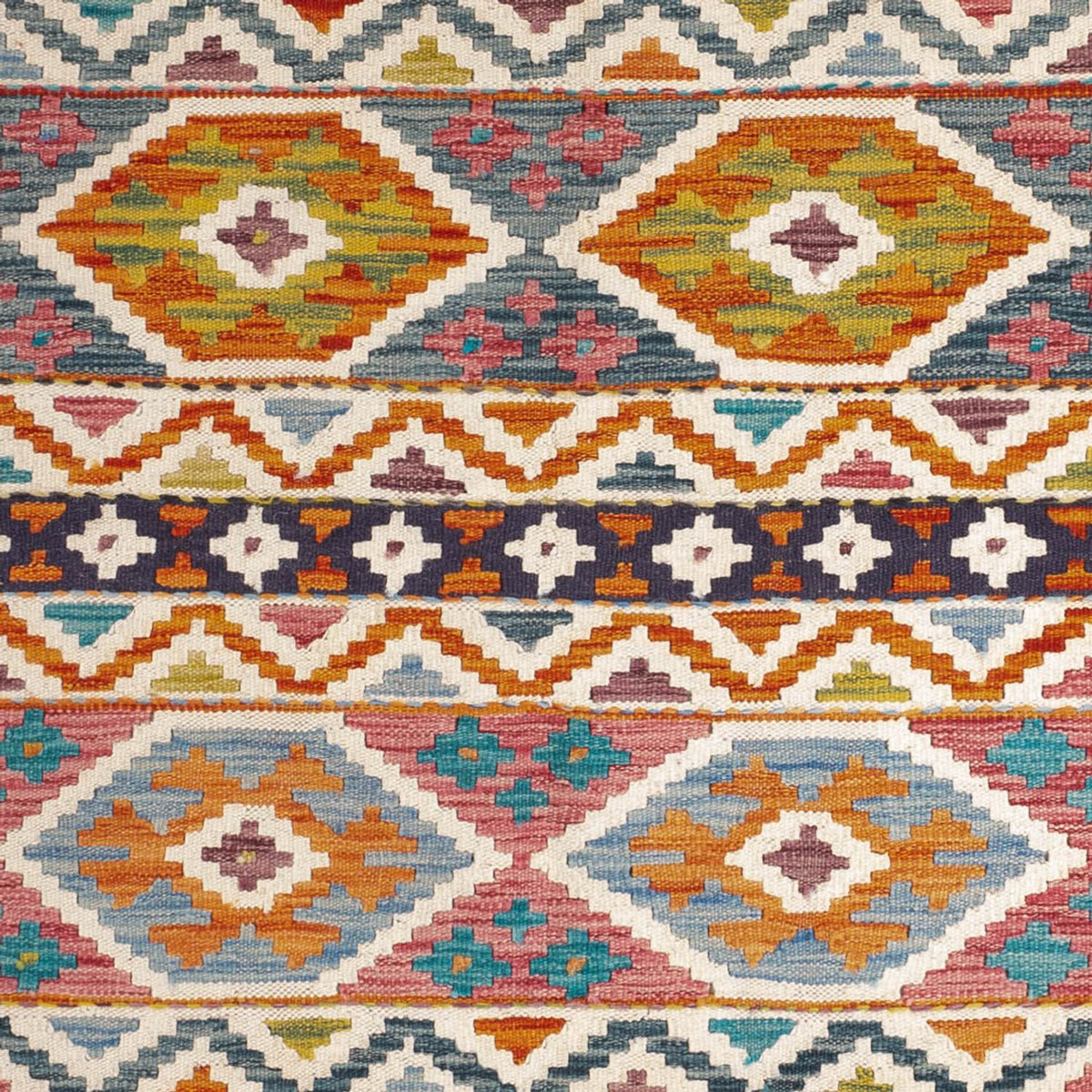 Tapis Kelim - Splash - 197 x 154 cm - multicolore