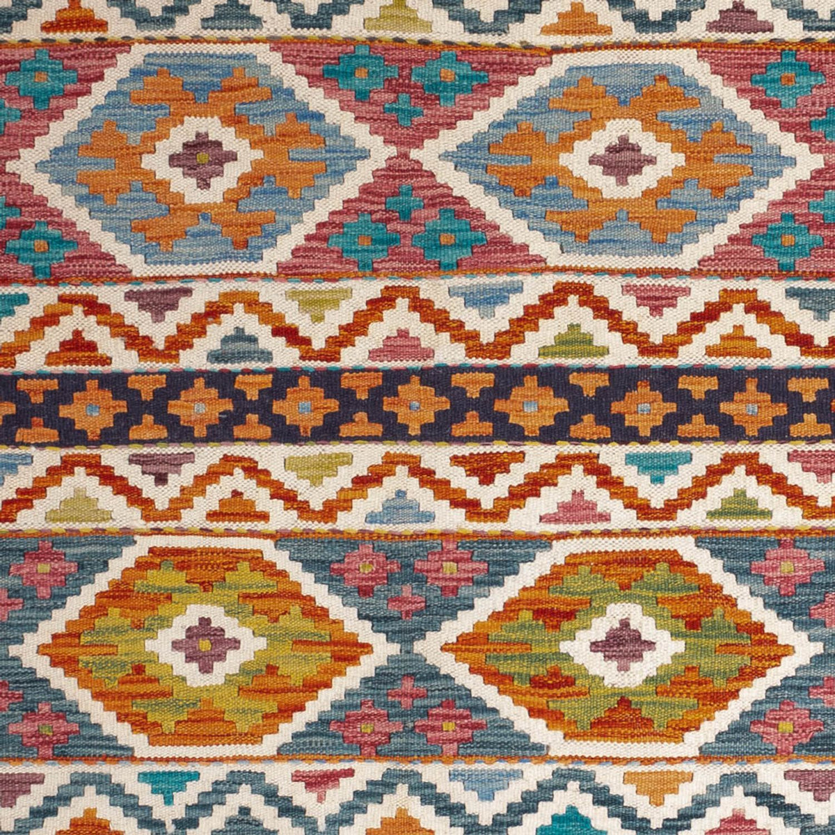 Tapis Kelim - Splash - 198 x 152 cm - multicolore