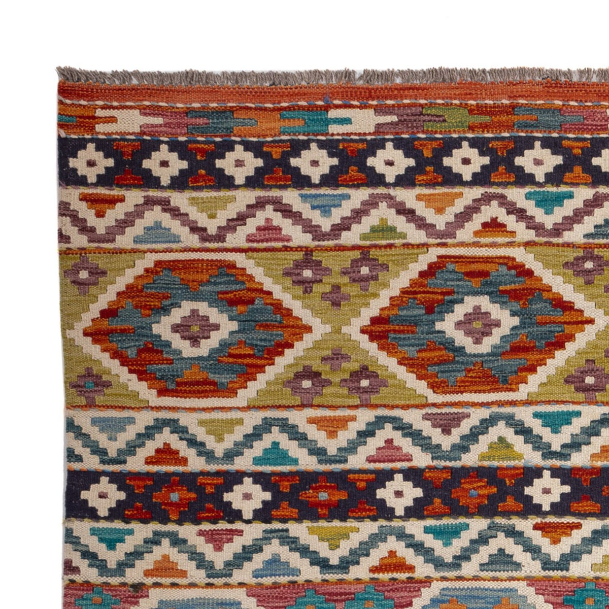 Tapis Kelim - Splash - 198 x 152 cm - multicolore